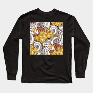 Paisley Print with Vintage Floral Motifs Long Sleeve T-Shirt